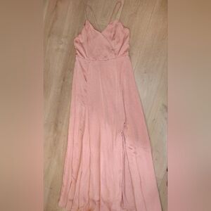 If By Sea Sleeveless Peachy Terra Cotta Satin Maxi Dress/Gown - New!
